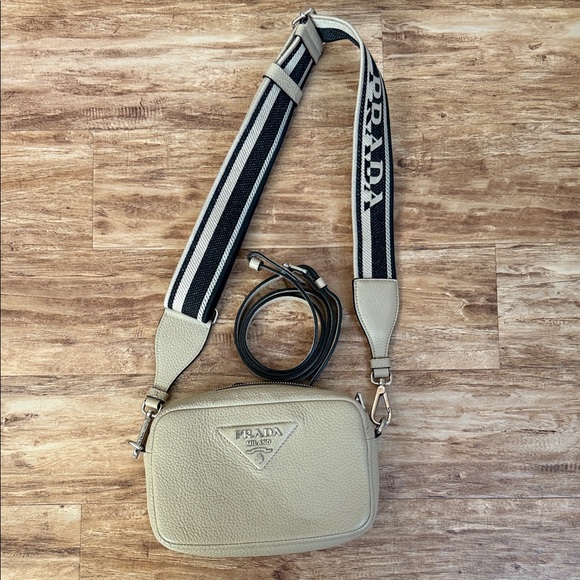 Prada Taupe Crossbody Bag with Logo Strap - Picture 1 of 4